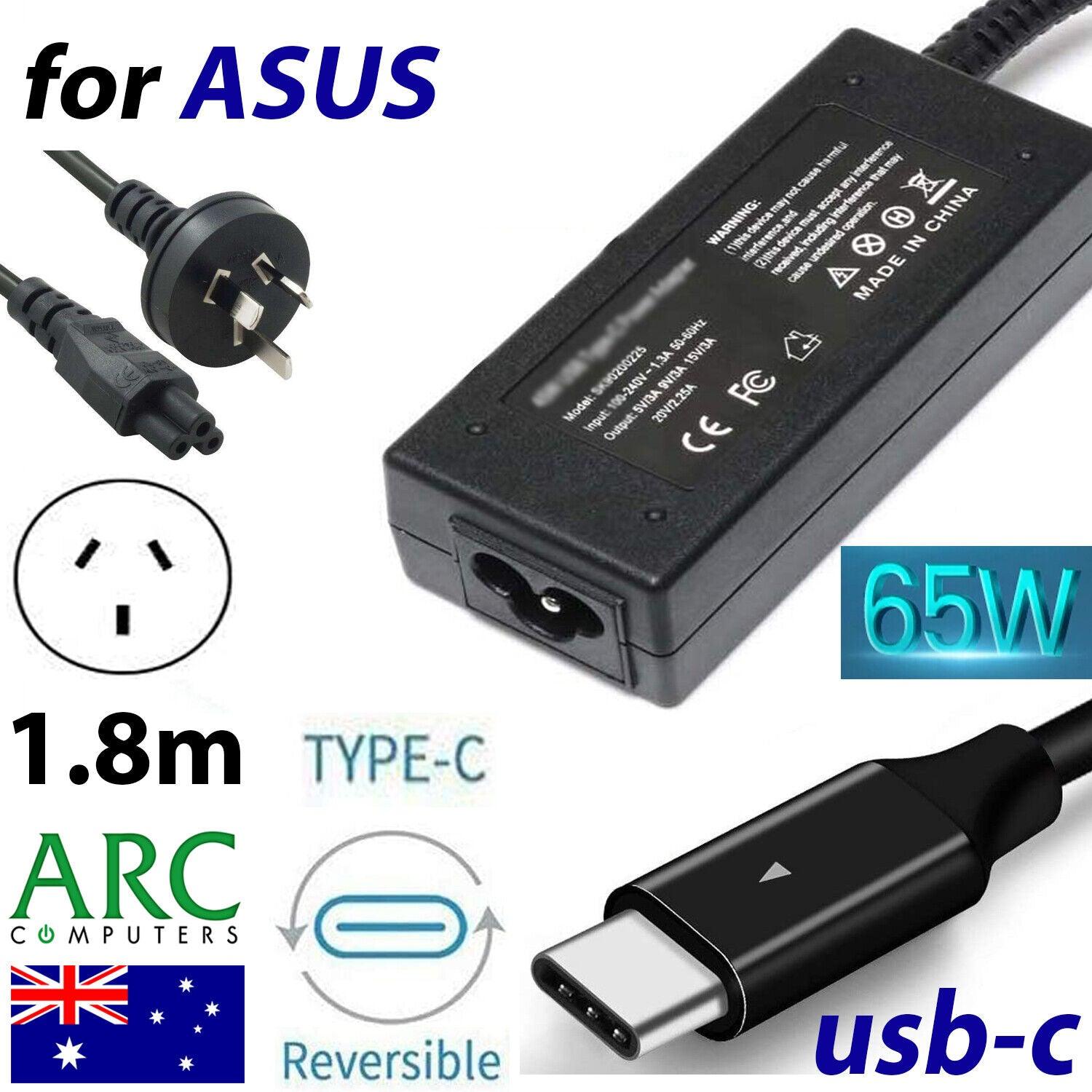 Laptop Charger 65W USB C Type C Adapter Asus Zenbook Ultrabook UX490UA APD-65JW - BESTA